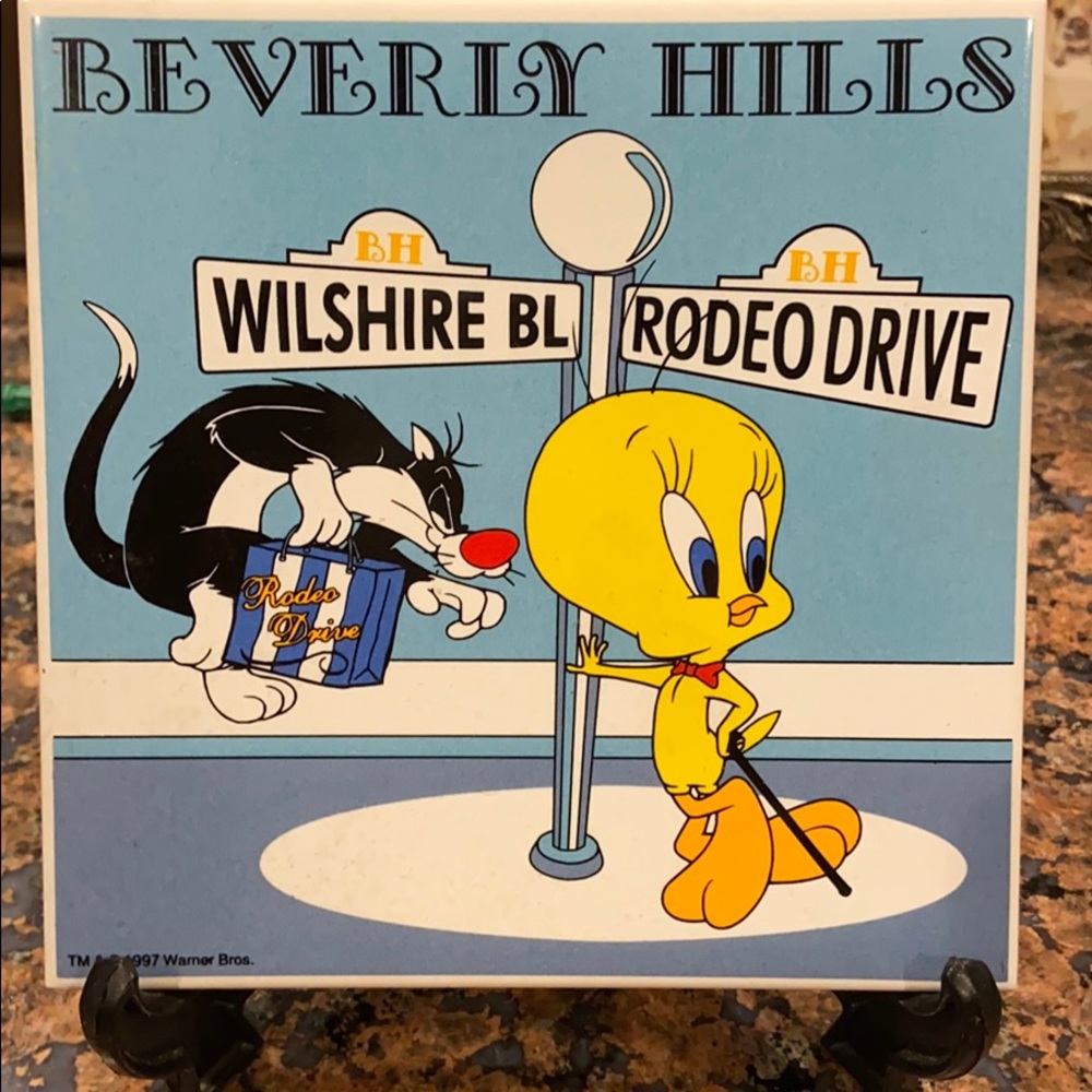 Vintage Looney Toons Tweety Bird Trivet 1997 Stand